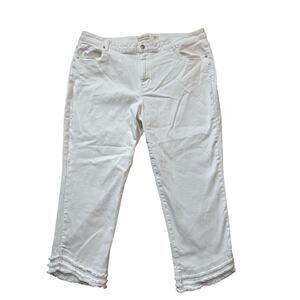 Coldwater Creek size women's 20W, slightly cropped, stretchy; White denim Jeans
